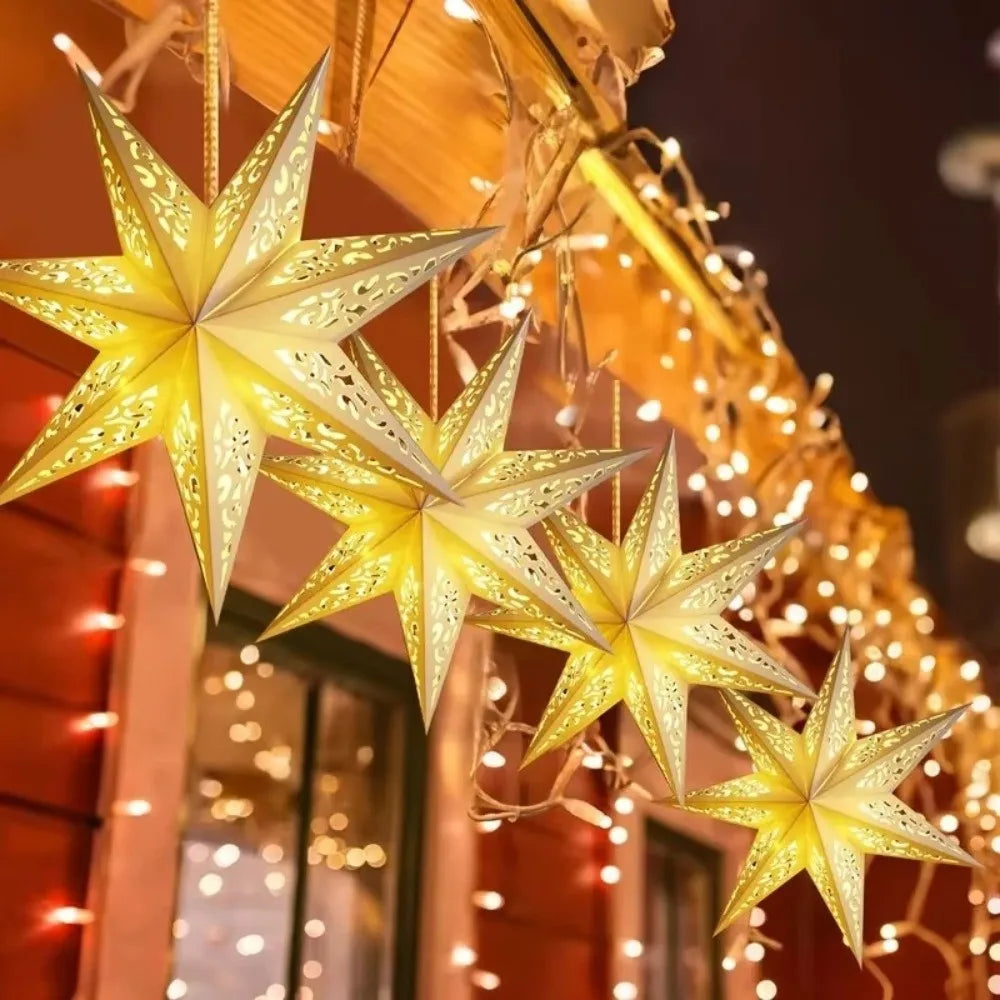 45cm Hollow Star Paper Christmas Lantern Hanging Light Cover Christmas Lantern Shade Zpaxo