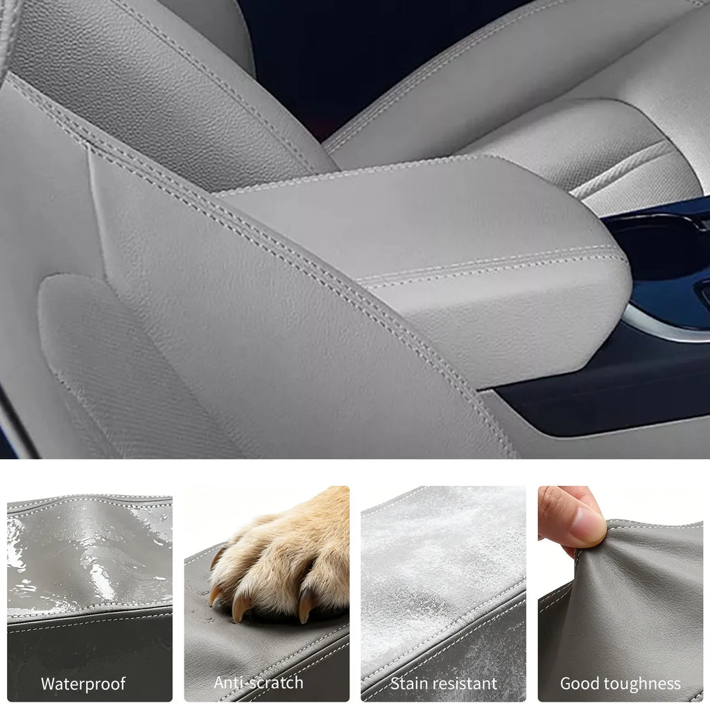 Center Console Lid Armrest Leather Cover Skin Waterproof Breathable
