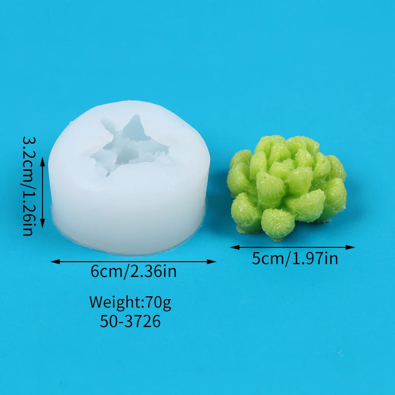 Succulents Candle Silicone Mold 3D Cactus Succulent Plants Soap Aroma