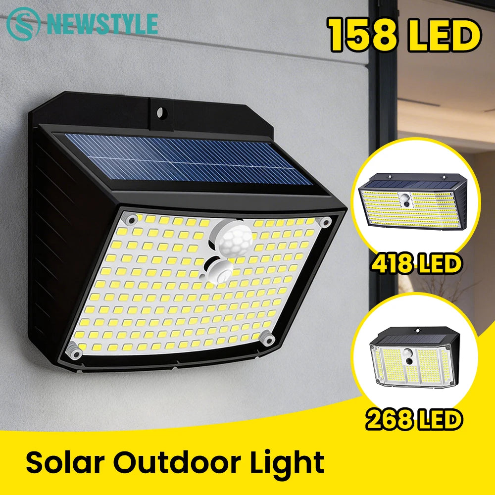LED Solar Powered Light IP65 Waterproof Motion Sensor Super Bright Outdoor Wall Lamp Garden Patio Yard Fence Porch Balcony Zpaxo