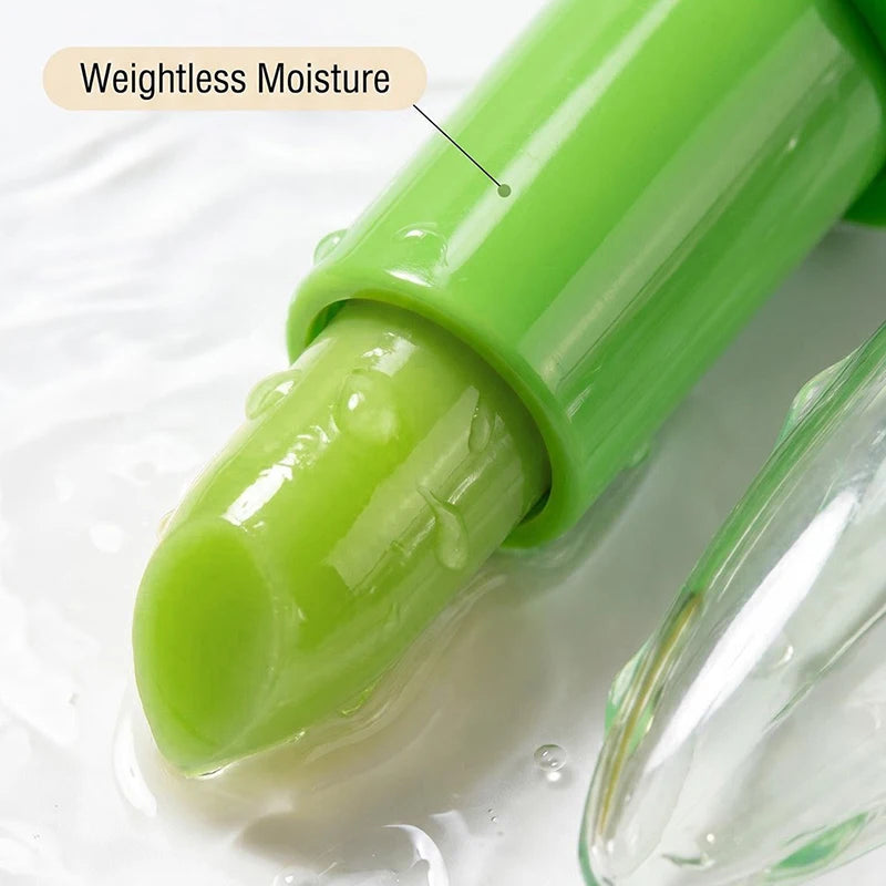 Hydrating Aloe Lipstick Strong Moisturizing Effect Lip Balm Prevent Dryness and Cracking Long-lasting Non-sticky Lipstick Makeup Zpaxo