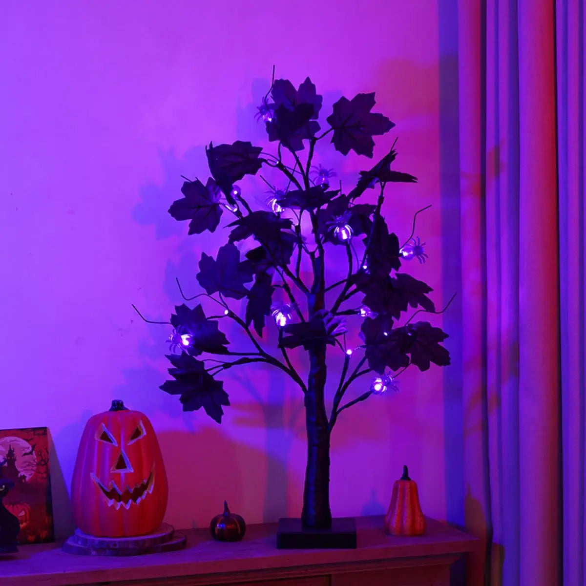 LED Halloween Birch Pumpkin Ghost Eye Shaped Light Luminous Zpaxo