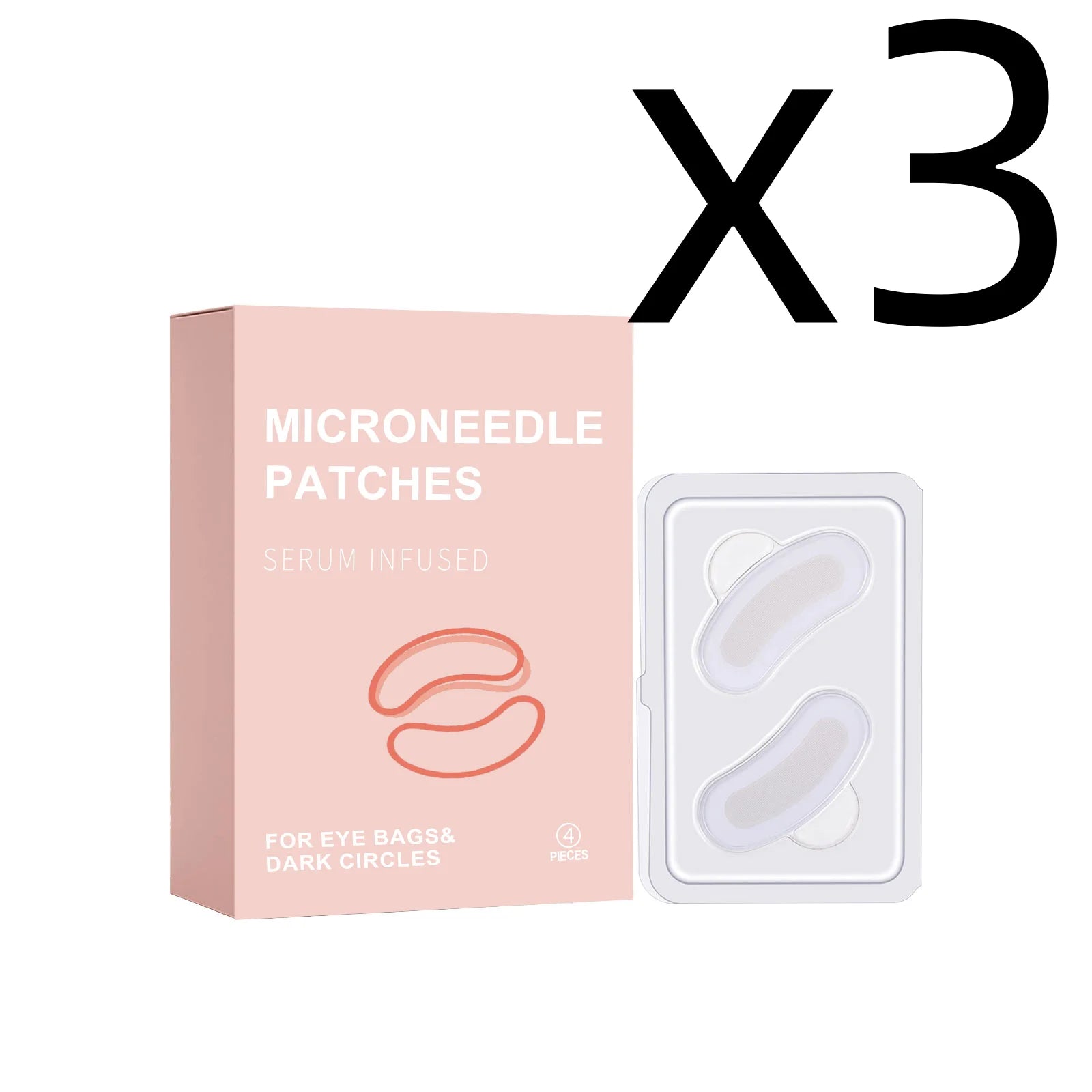 Retinol Eye Patches – Firm, Depuff & Reduce Dark Circles Eye Treatment Patches Zpaxo 4pcs Boxed X 3PCS