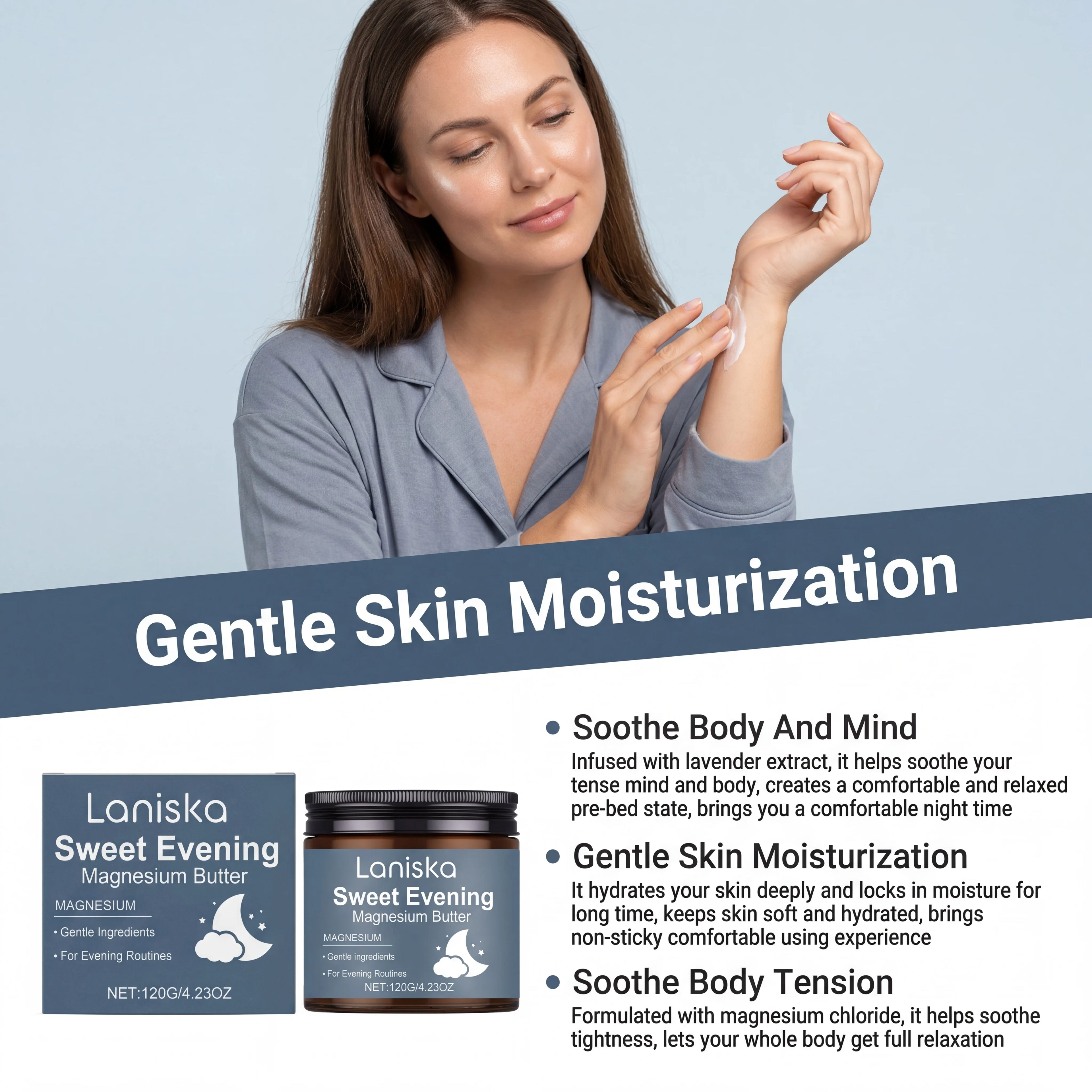 Natural Magnesium Butter Lavender Essential Oil Sleep Aid Cream Nightly Relaxation Anti Stress Calming Body Deep Sleep Balm Zpaxo