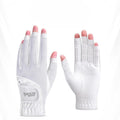 Golf Gloves for Women with Exposed Fingers Summer Breathable Mesh Sun Protection Golf Flexible Finger Covers Golf Accessories Zpaxo White Size 21