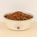 Pet Stainless Steel Footprint Dog Bowl Anti-tip Non-slip Cat Cartoon Zpaxo YELLOW M