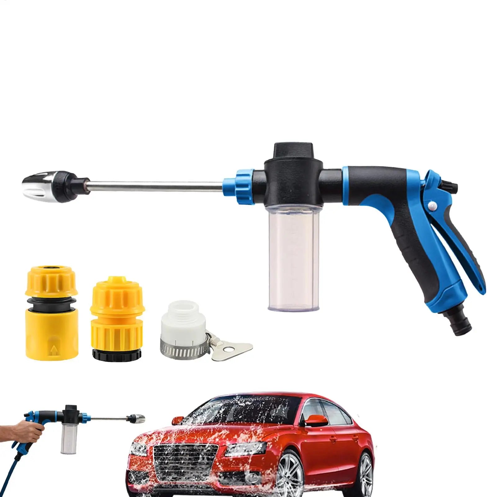 Foam Car Wash Sprayer Adjustable Nozzle Pressure Hose Cannon Multi