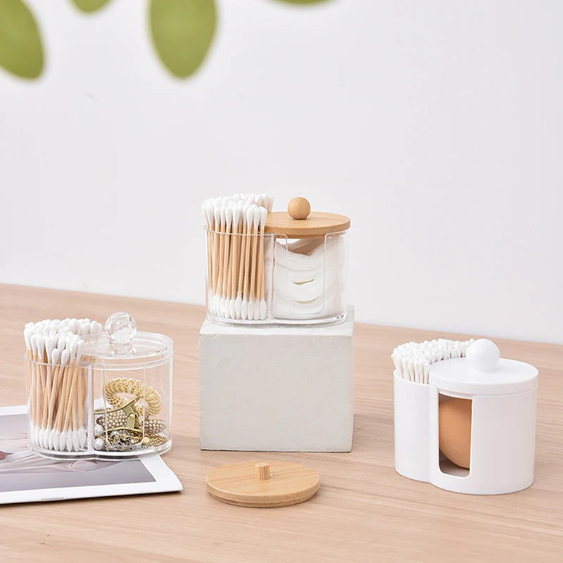 Makeup Organizer Multifunctional Photocard Idol Cards Storage Containers Dustproof Box Transparent Flip Cotton Swab Storage Box Zpaxo