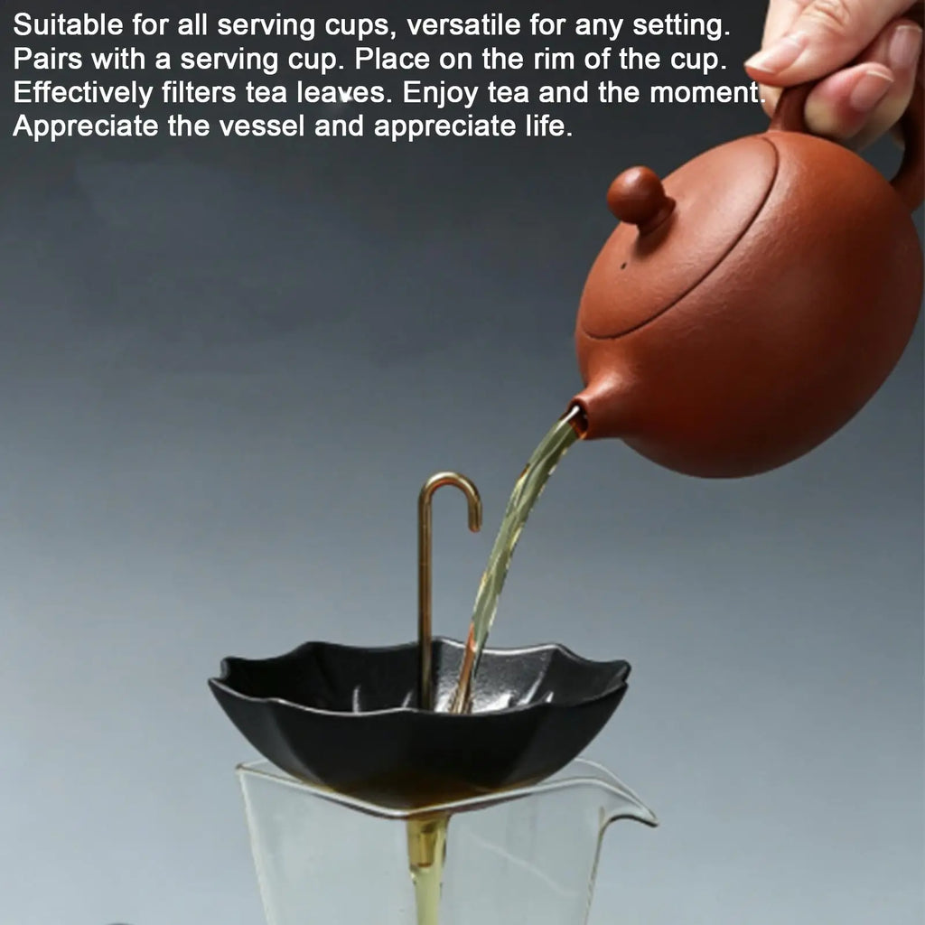 Tea Strainer Umbrella Design Ceramic Leaf Colander with Stand Strainers for Loose Tea for Enhances Flavor Softens Water Cooking Zpaxo
