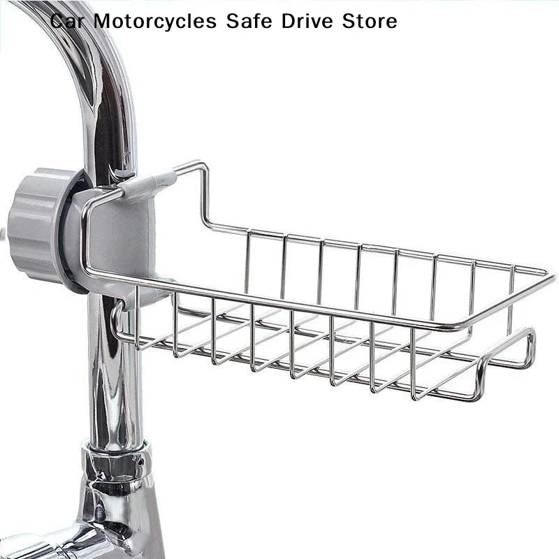 Kitchen Stainless Steel Sink Drain Rack Sponge Storage Faucet Holder