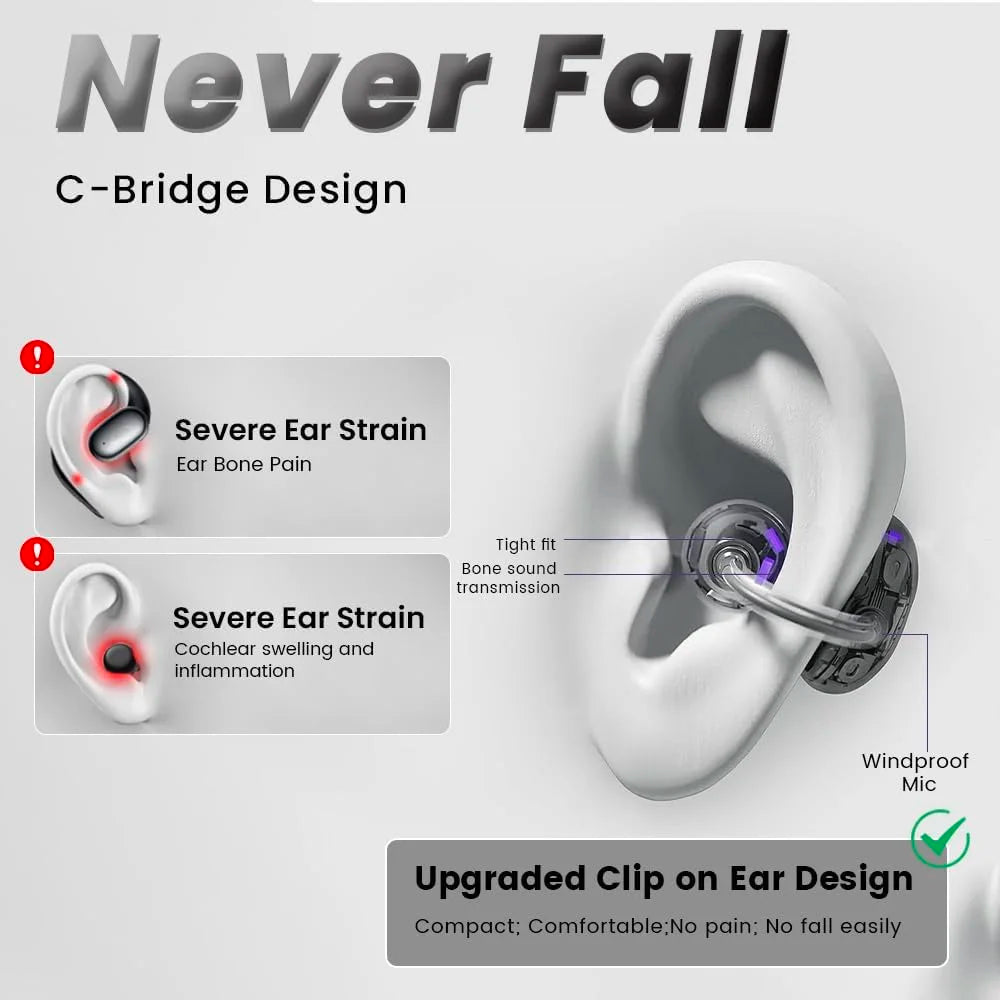 Open-ear True Wireless Earbuds BT 5 4 OWS Earphone 72H Play Time