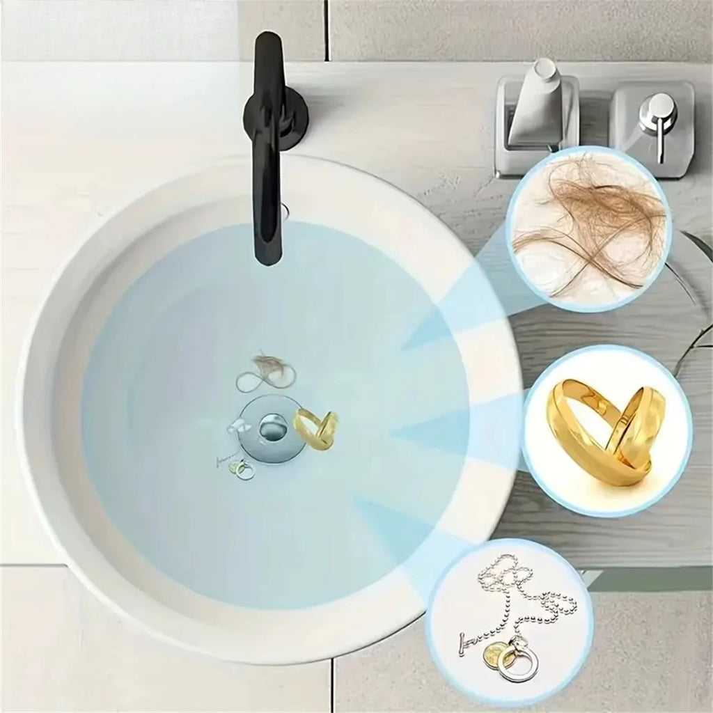 Universal Rebound Drain Plug Filter Basin Pop-up Chrome Sink Hair