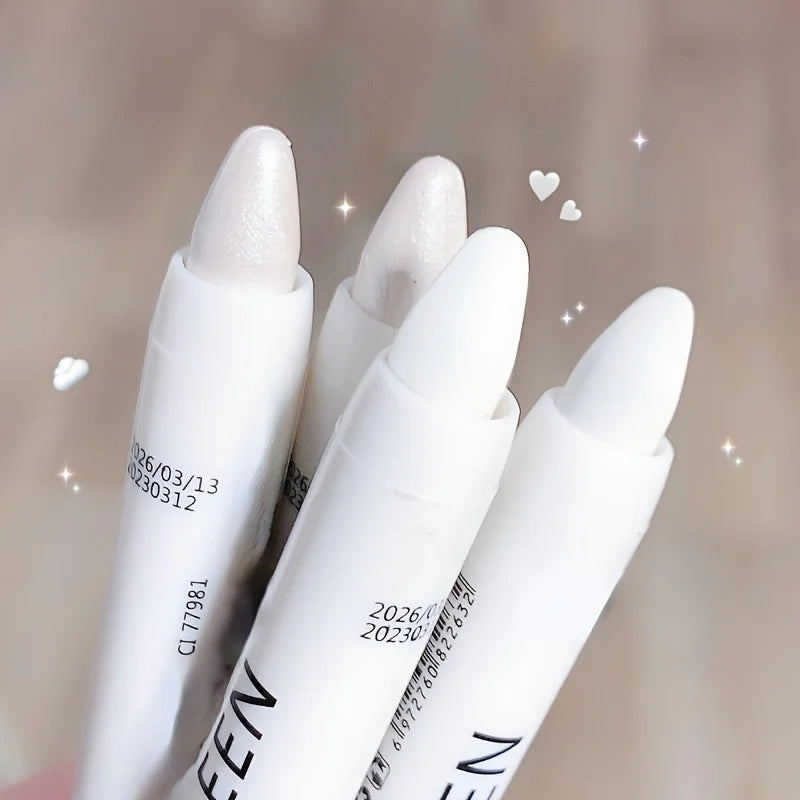 1PC Glitter Highlighter Pen Pearlescent Matte White Silvery Brighten Eyeshadow Stick Shiny Eye Face Makeup Zpaxo