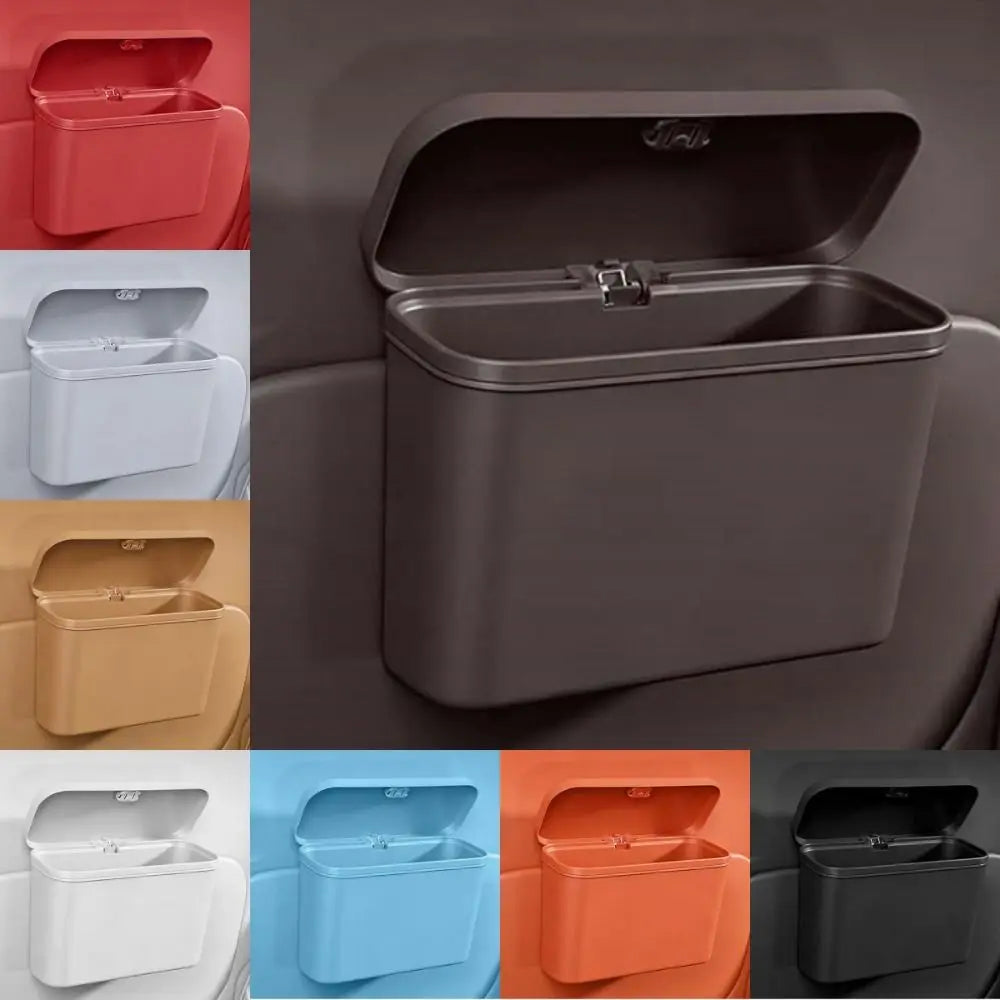 Car Mounted Hanging Garbage Bin Press Lid Multifunctional Storage Zpaxo