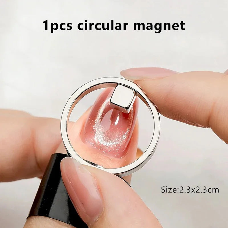 Hollow Cat Eye Magnet Gel Nail Polish Art Ring French Magnetic