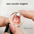 Hollow Cat Eye Magnet Gel Nail Polish Art Ring French Magnetic