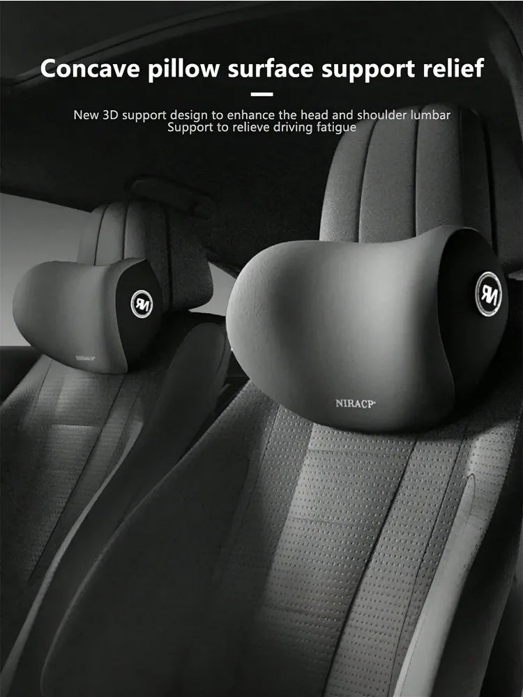 Memory Foam Car Headrest & Lumbar Support Cushion Set