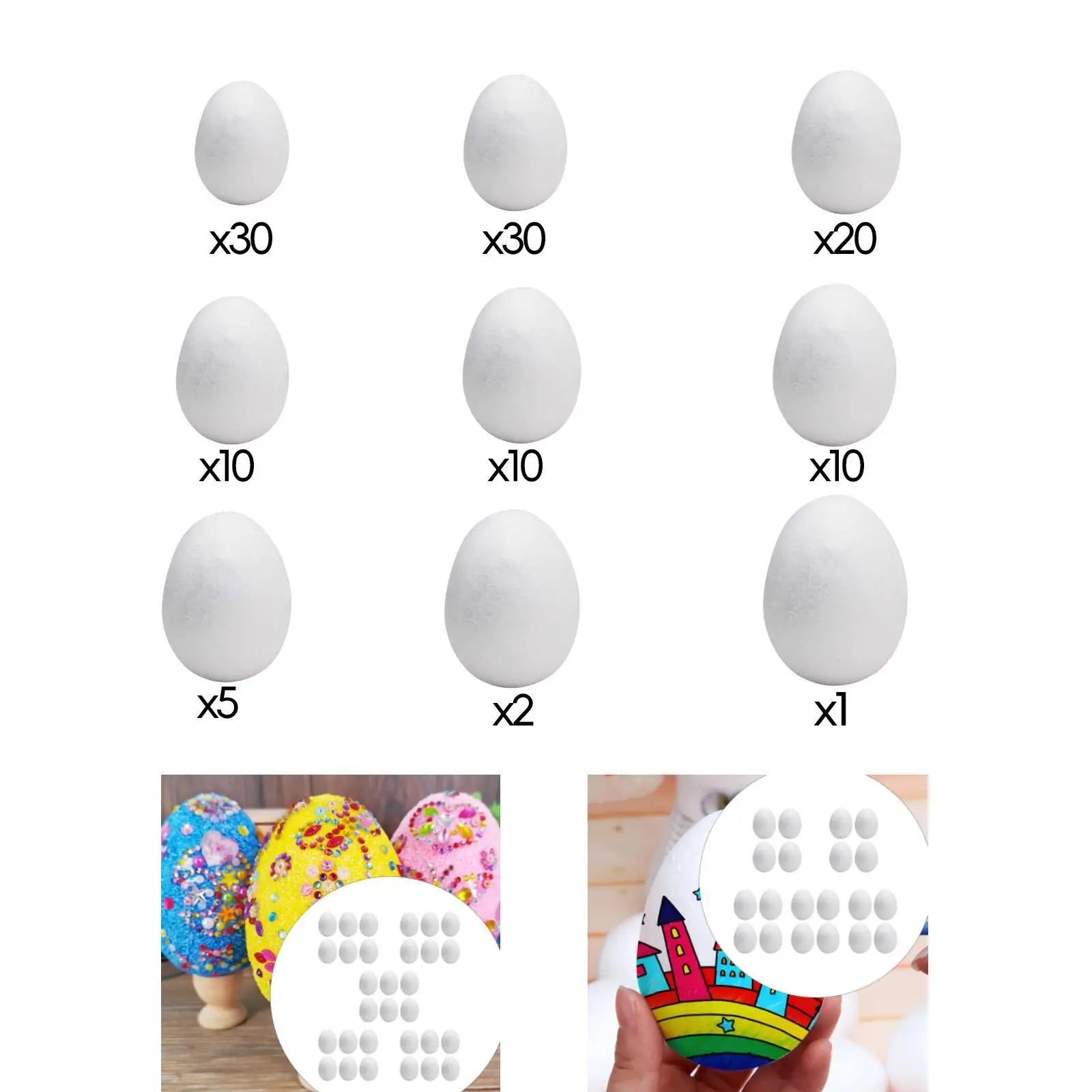 White Foam Eggs for Easter Crafts, DIY & School Projects Foam Craft Eggs Zpaxo