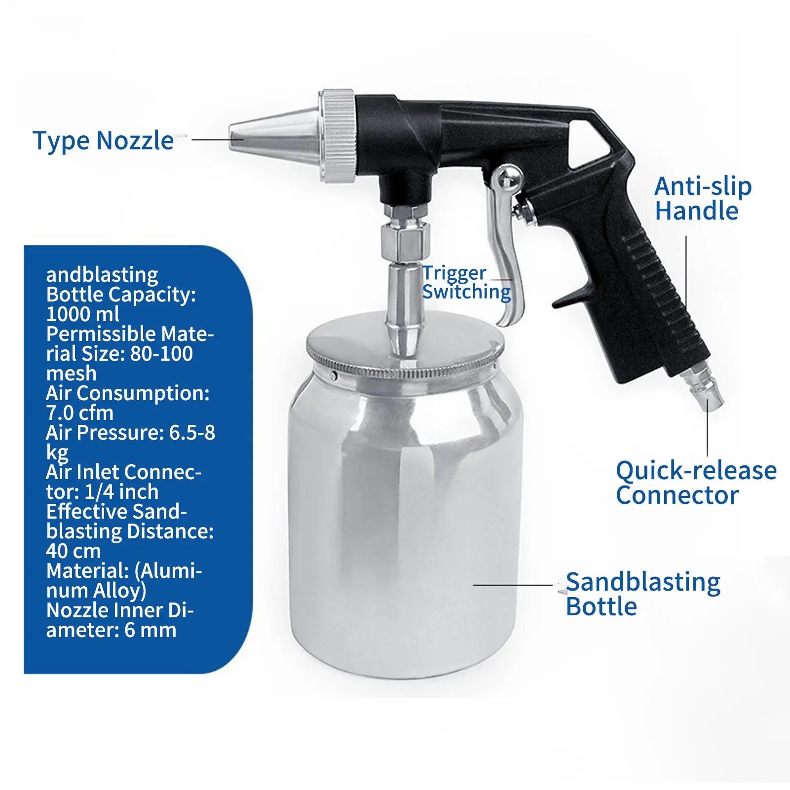 Pneumatic Sand Blasting Tool Cleaning Detailing Car Accessories