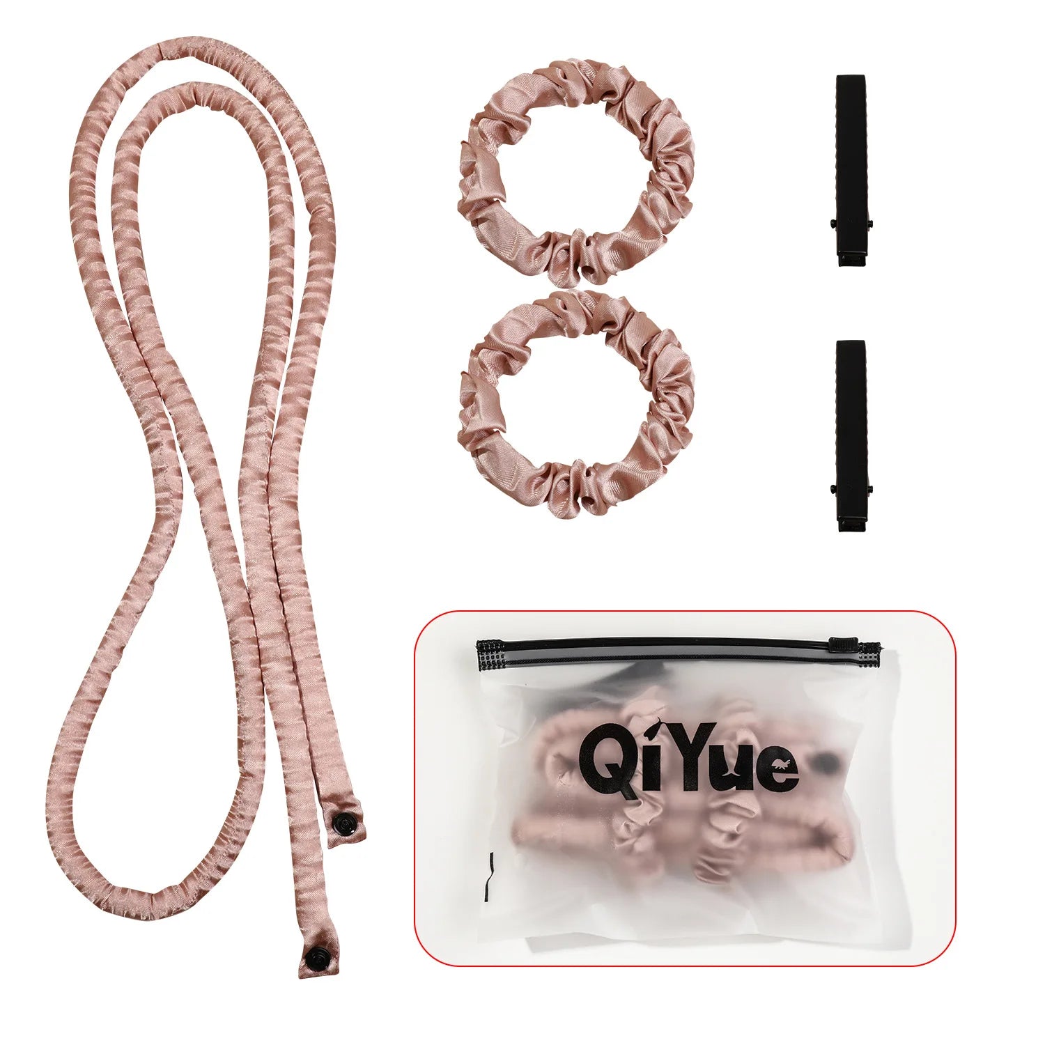 Heatless Curling Rod Headband No Heat Rollers Sleeping Overnight Soft Flexi Rods Multi-color Lazy Hair Curlers Hair Styling Tool Zpaxo Skin Pink