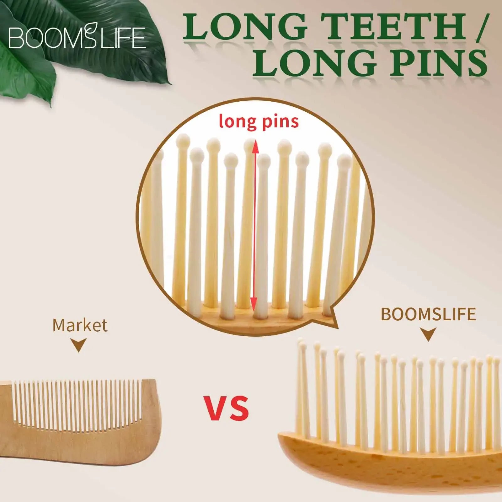 BOOMSLIFE Wide Tooth Wood Comb – Anti-Static & Scalp Massage Wood Hair Comb Zpaxo