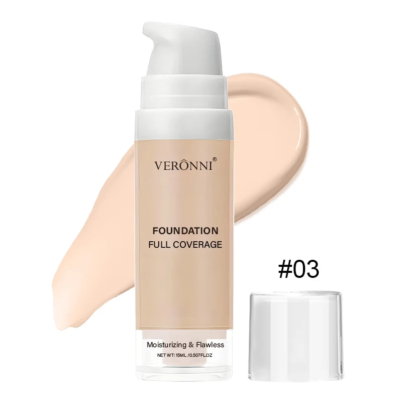 Natural Matte Pro Flawless Liquid Foundation,Full Coverage,Waterproof,Long-Lasting Concealer Makeup for Dark Circles,Blemishes Zpaxo 03