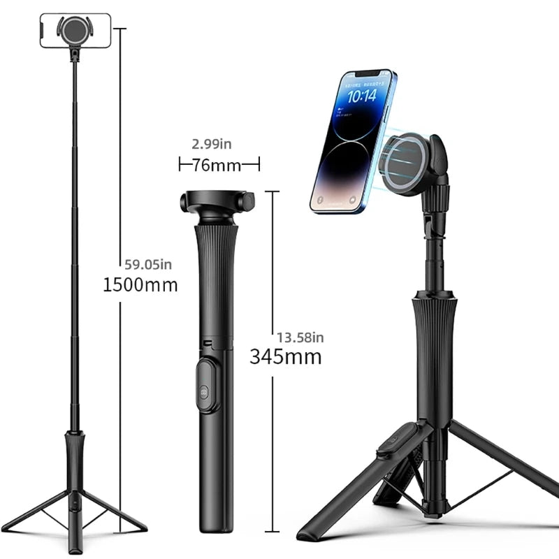 Foldable Selfie Portable Tripod Remote Adjustable Height 360 Rotation Zpaxo