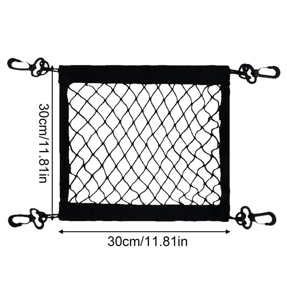 Motorcycle Cargo Net Polyester Elastic 4 Adjustable Hooks 360 Degree