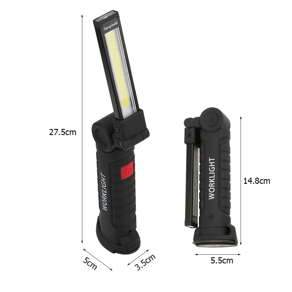 Portable COB LED Work Light USB Rechargeable Flashlight Inspection Zpaxo L