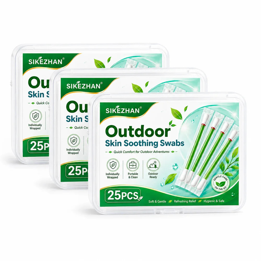 SIKEZHAN Outdoor Camping Refreshing Body Care Swabs Disposable Cooling Skin Comfort Sticks for Hiking Travel Picnic 25PCS Zpaxo 3 box