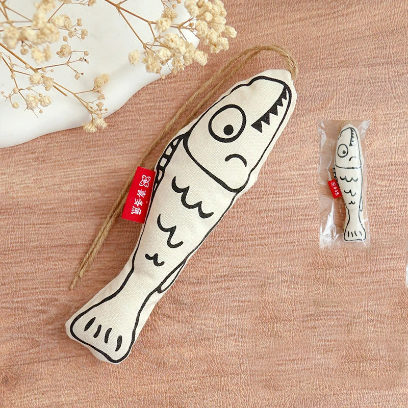 Interactive Fish Cat Toy Soft Catnip Chew Stick Rattle Bite Resistant