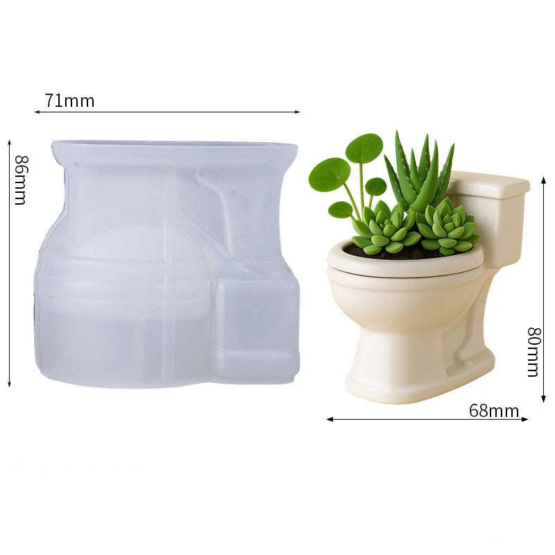 3D Toilet Silicone Mold – Funny DIY Candle & Soap Craft Mold Silicone Craft Mold Zpaxo White