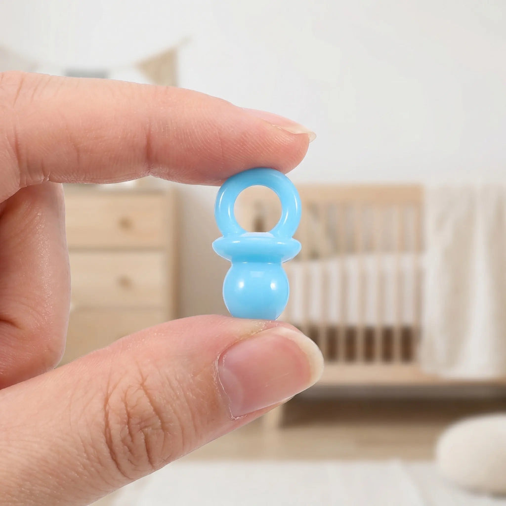 Shower Party Decor Blue Acrylic Pacifier Charms Favor Bag Fillers