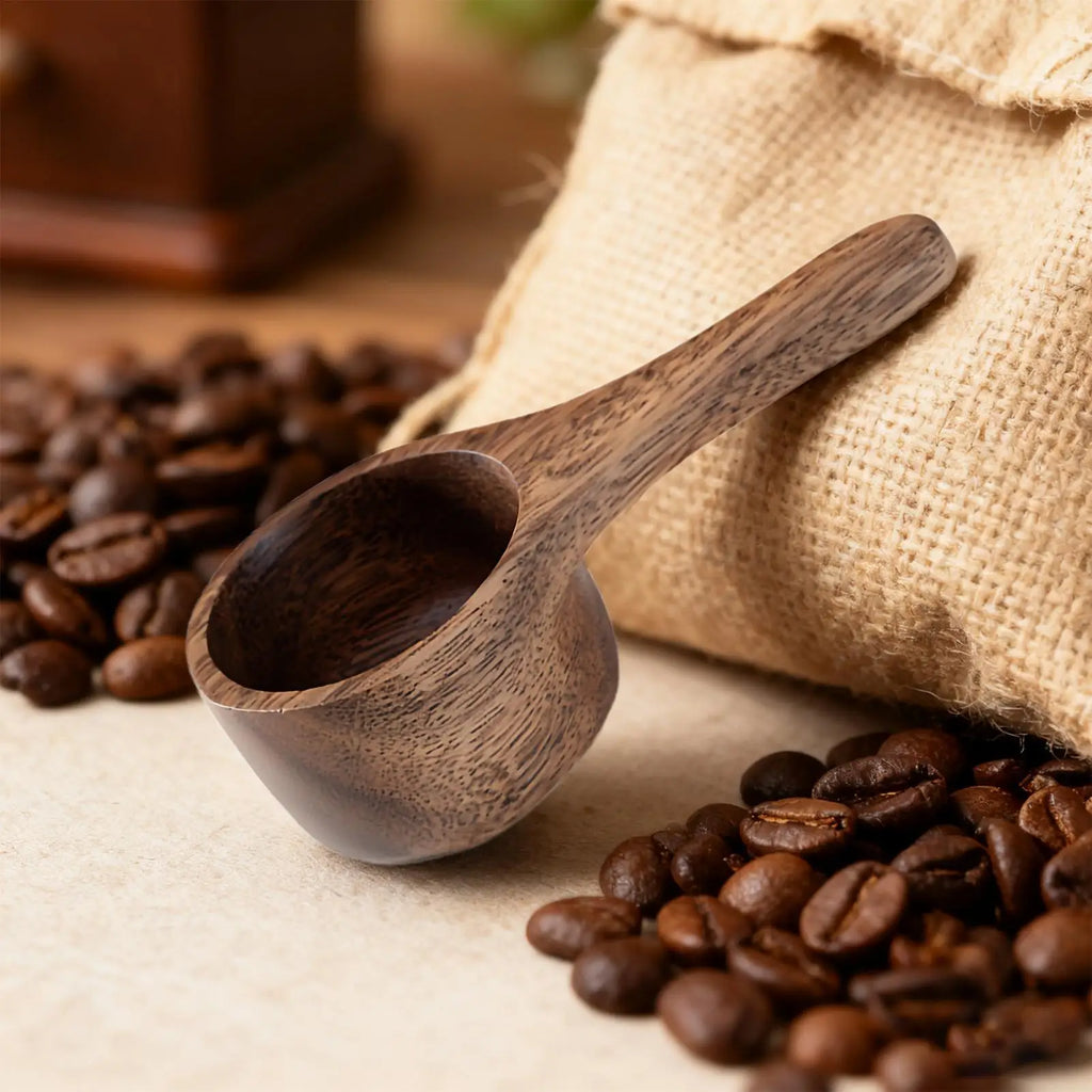 Coffee Ground Scoop Wooden Kitchen Tools Utensils Sugar Tea Flour