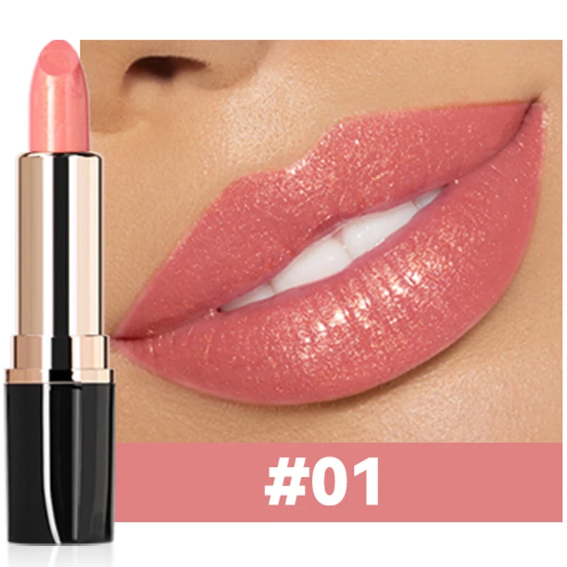 1Pc Mermaid Sparkling Velvet Lipstick Holographic Metallic Pearl Lipstick Lasting Micro-Glow Shimmer Lip Stain Women Makeup Gift Zpaxo 01