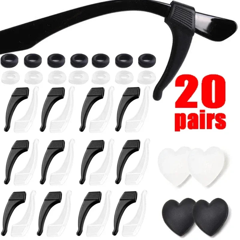 Clear Silicone Anti-Slip Eyeglass Ear Hooks | 1–20 Pairs