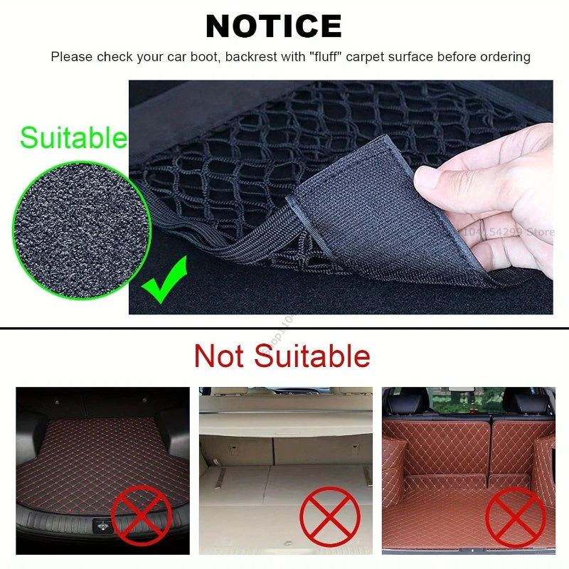 Car Trunk Elastic Storage Net Mesh Fixed Straps Car Organizer Extinguisher Storage Net Bag Seat Back Fixing Bag Auto Accessories Zpaxo