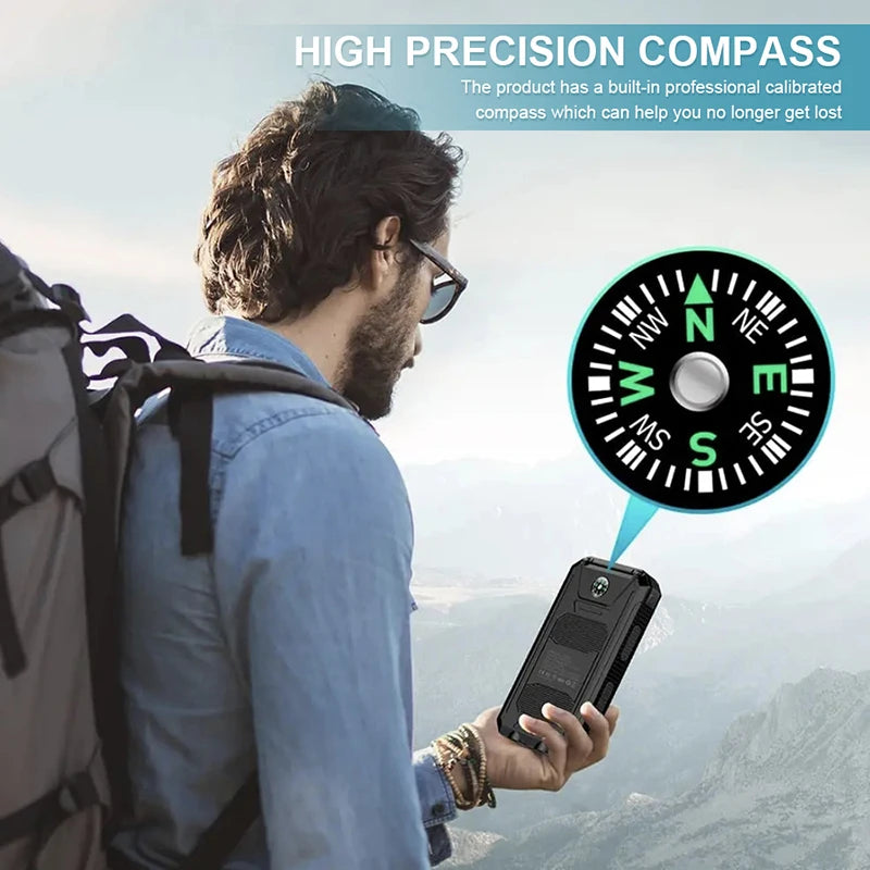 Solar Power Bank 80000mAh Portable Power Bank External Battery Fast Charging Strong Light LDE Light for All Smartphones Zpaxo