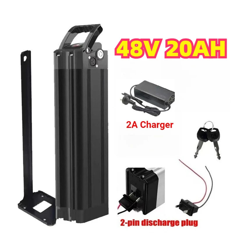 New Upgrade 48V 36V Folding Bike Battery 20Ah 17Ah 15Ah Built-in Bms for Silverfish 250W-1000W Bafang Motor Kit with 2A Charger Zpaxo 48V 20AH