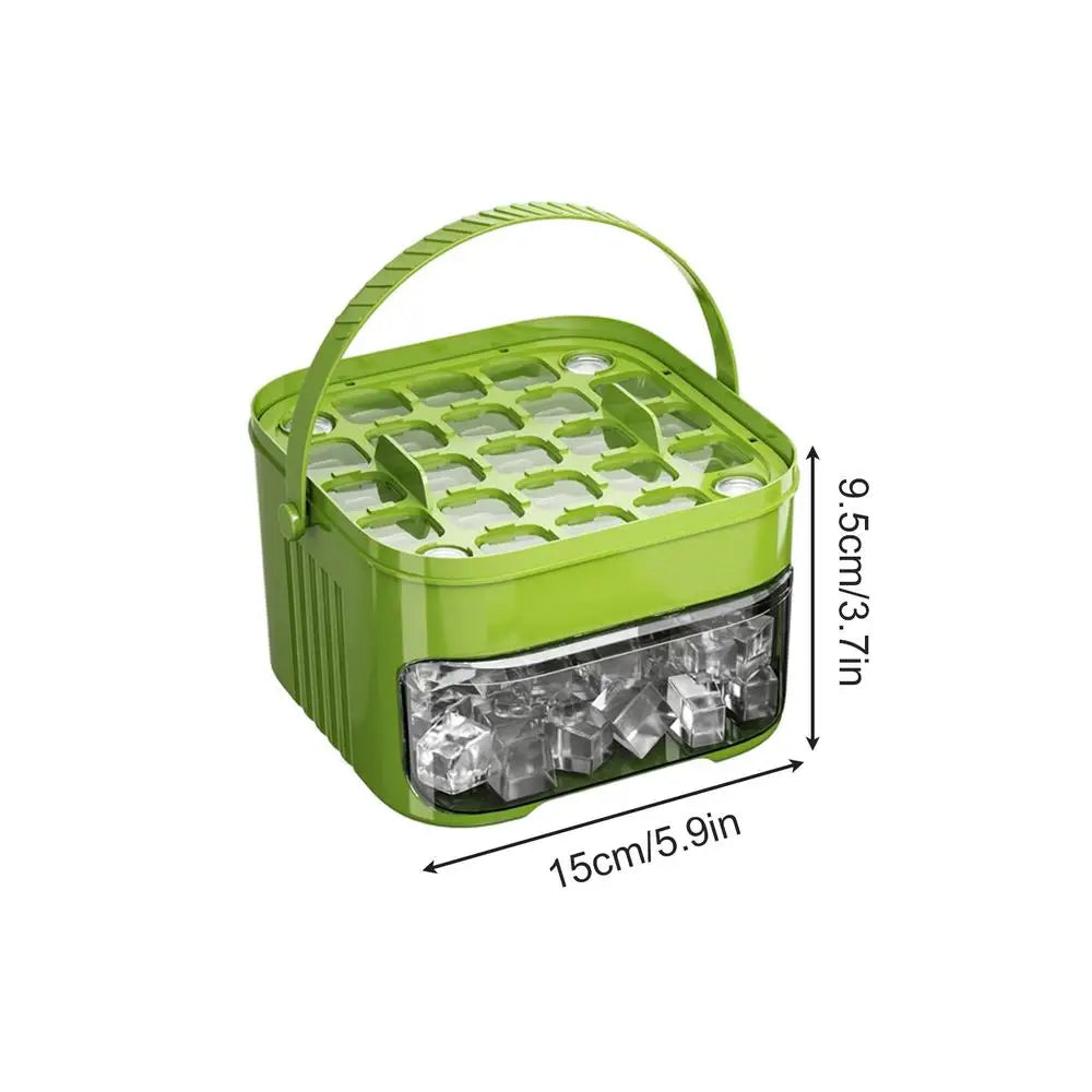 Double Layer Ice Cube Tray with Lid & Bin – 50 Cavity Ice Cube Tray Zpaxo Green
