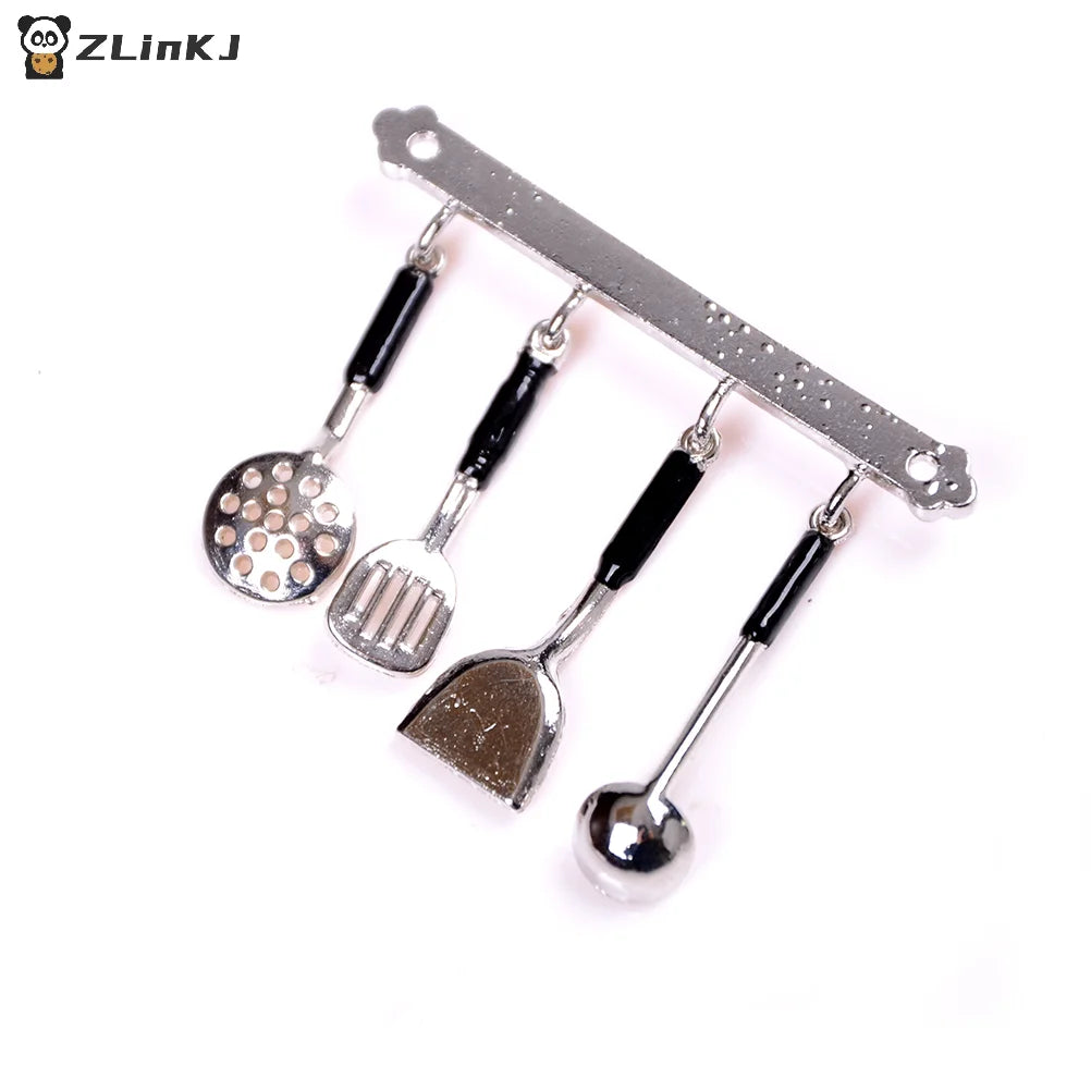 ▶5Pcs 1:12 Doll House Miniature Metal Kitchenware Dollhouse Model Cook Set Zpaxo