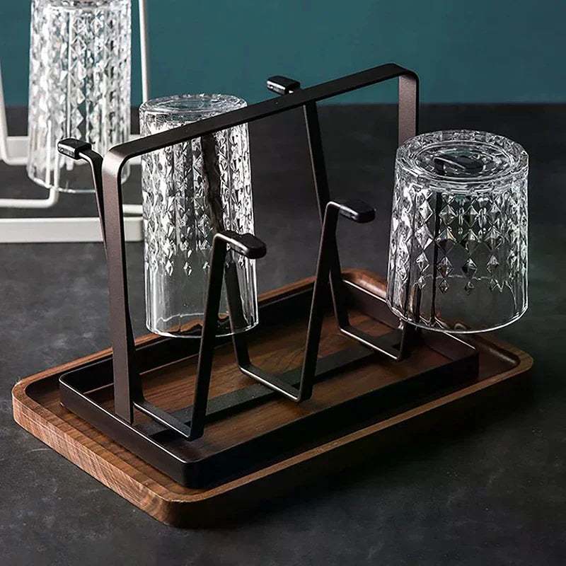 For Drinking Glass Containers With Protective Rubber Ends Hooks Hanging Drying Rack 6 Hook Organizer Steel Bottle Cup Zpaxo