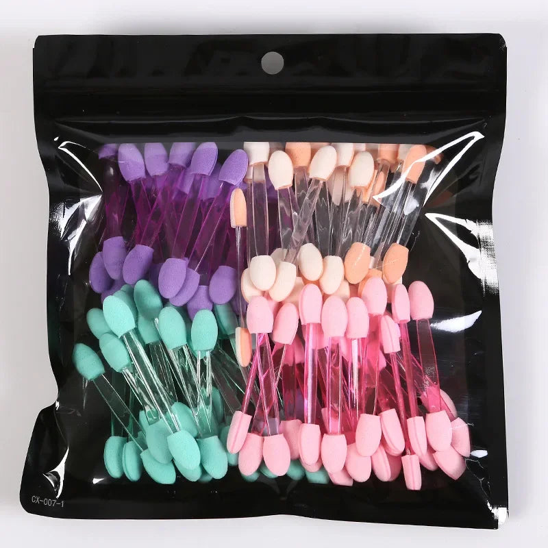 10 Small Portable Eyeshadow Applicators Bulk Double Sponge Eye Shadow