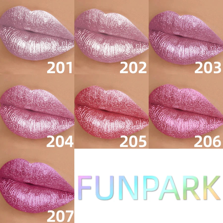 Metallic Glitter Lipstick 3 Waterproof Lip Balm Red Long Last Tint