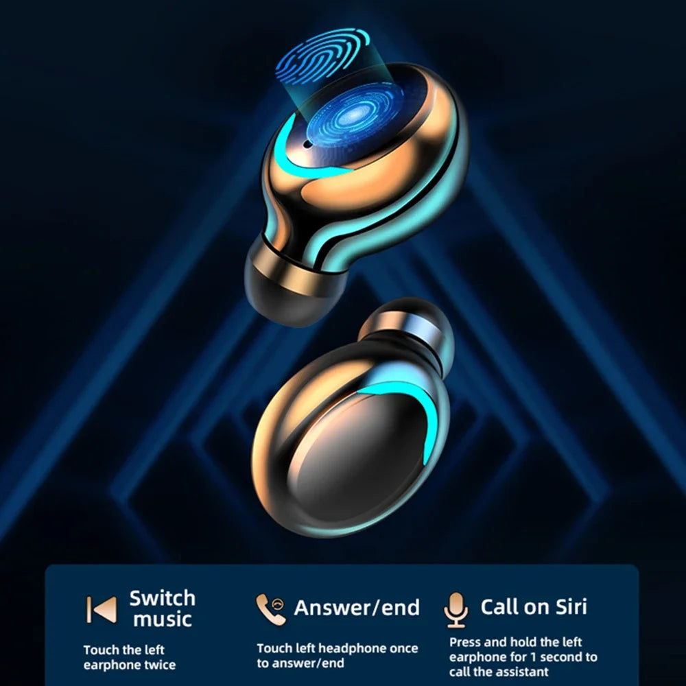 KEBIDUMEI Bluetooth Headphones In-ear Wireless Earphones LED Display