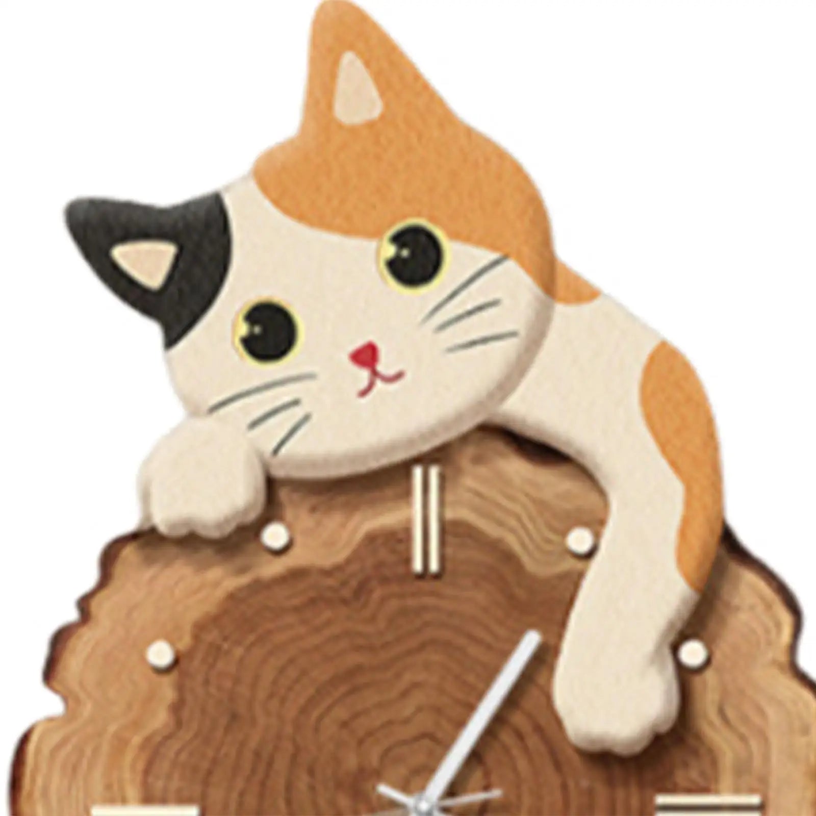 Creative Fun Cat Wall Hanging Clock Stylish Cute Pendulum Decorative Clock Wall Ornament for Bedroom Kids Room Home Decor Gift Zpaxo