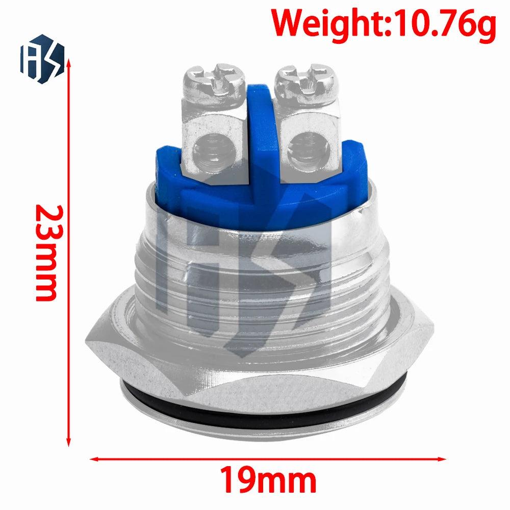 16mm metal push button waterproof nickel plated brass button switch press button reset 1NO high round momentary 16GT.F.L Zpaxo