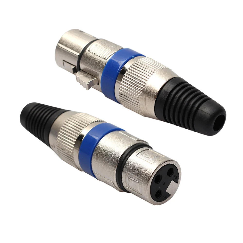 XLR 3 Pin MIC Jack Plug Audio Microphone Cable Wire Connector Female
