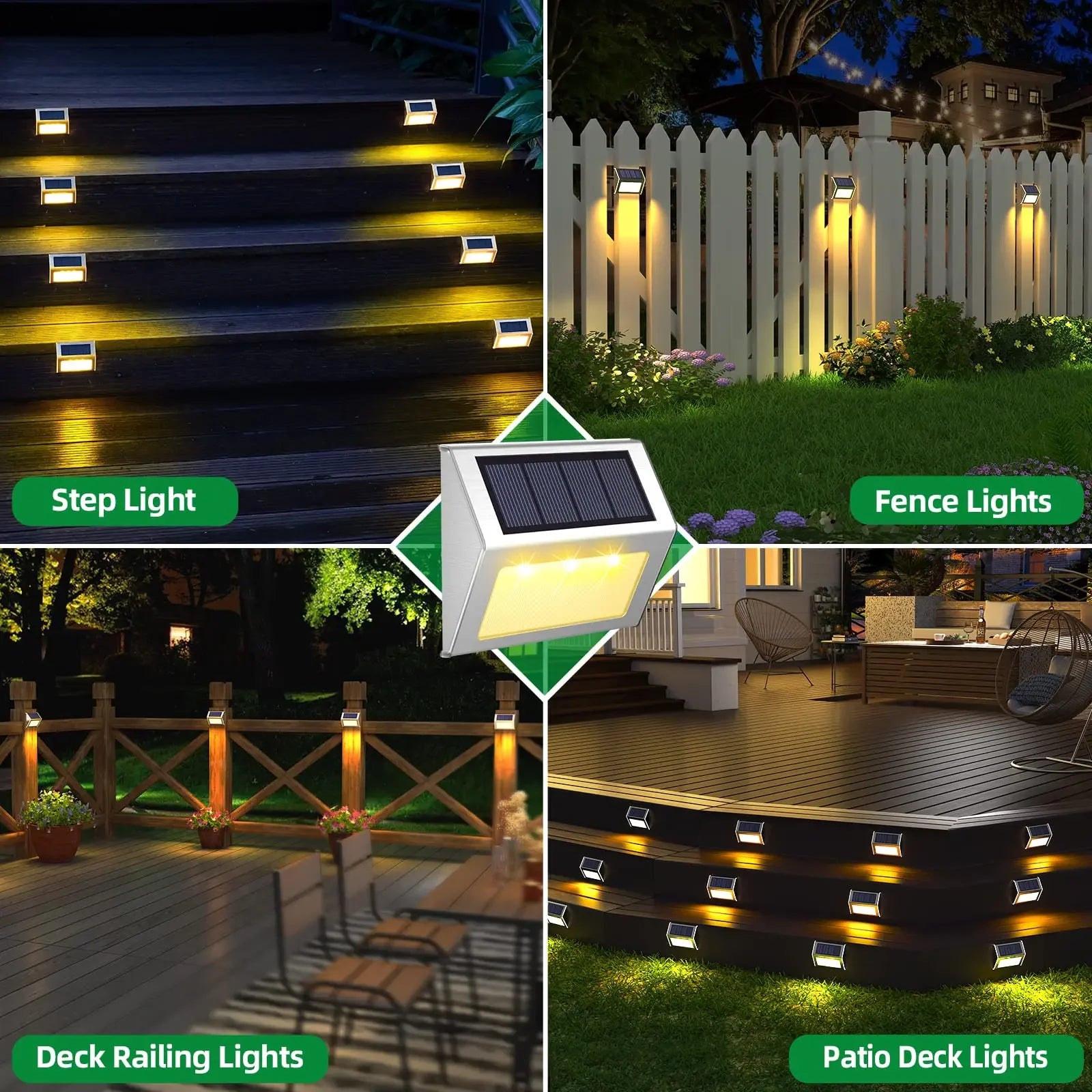 Outdoor Solar Powered Stairs Lights Waterproof Stainless Steel Zpaxo