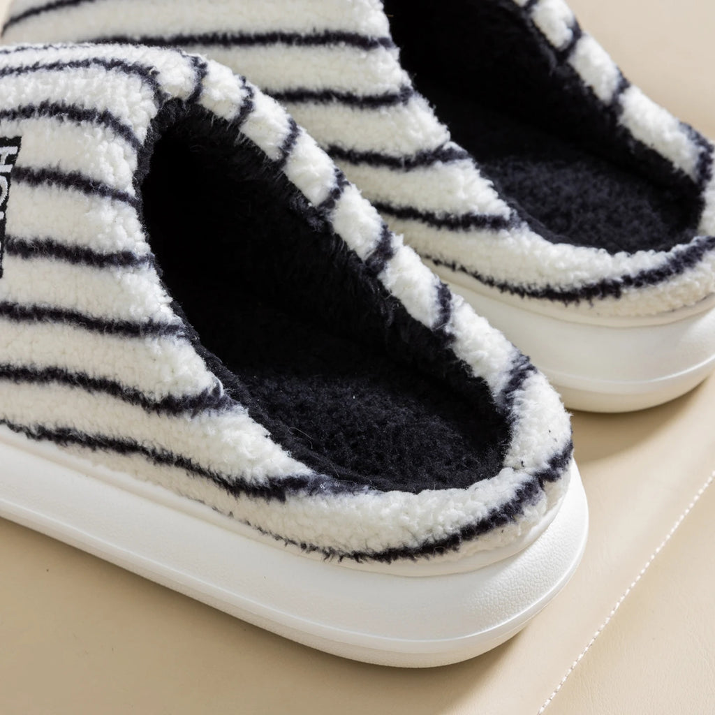 Men's Winter Slippers Indoor House Shoes Non-slip Fuzzy Scuff Soft